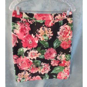 Talbots Lined Floral Twill Skirt Size 6P
